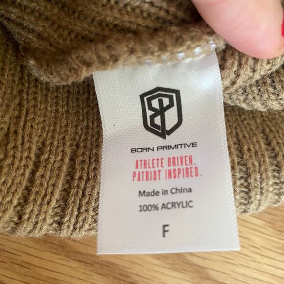 Born Primitive Heritage Knit Beanie Tigers Eye Khaki Neutral Gym Crossfit - Picture 2 of 4